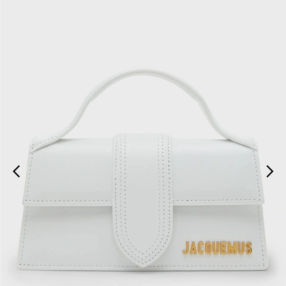 Jacquemus White Leather Top-Handle Clutch